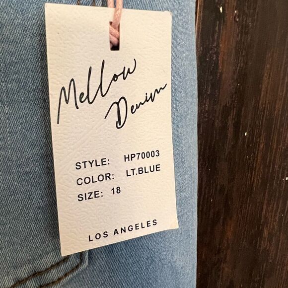 Women’s NWT Mellow Denim Los Angeles size 18 raw hem high rise skinny jeans. - Picture 5 of 11
